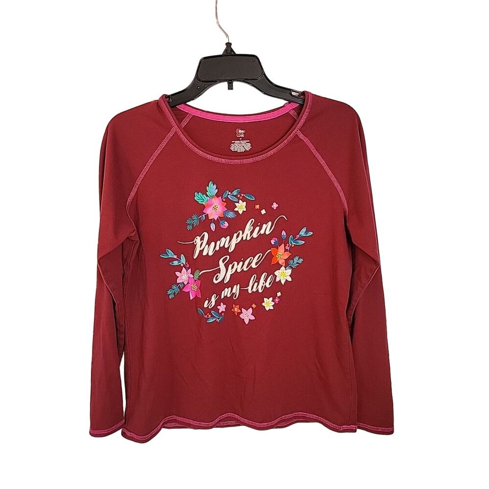 Steep‎ Cruc Autumn Fall Pumpkin Spice My Life Graphic Sleep Top Size Medium